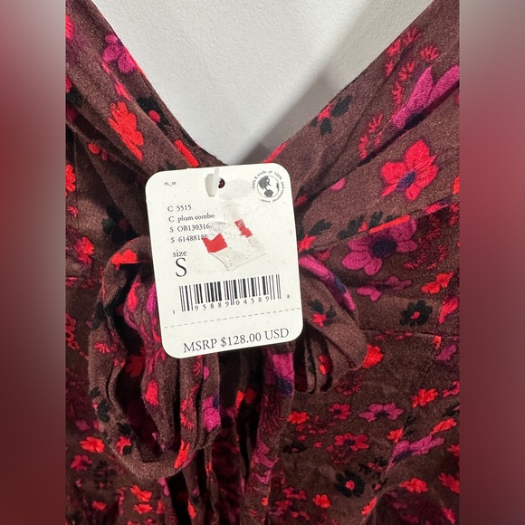 NWT Free People It Takes Two Wrap Dress in Plum Combo - Picture 11 of 12